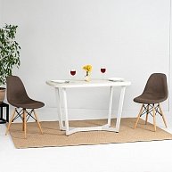 Обеденный стол Millwood Лофт Мюнхен 160x80x75 дуб белый Craft/металл белый