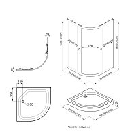 Душевой уголок Triton Альфа Блэк (прозрачные) 90х90 поддон 17см. (Щ0000054223)