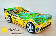 Стилизованная кровать детская Бельмарко Такси / 521 желтый, рисунок