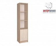 Шкаф Интерлиния СК-024 (с витриной) дуб белый/дуб сонома