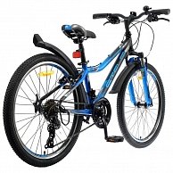 Велосипед Stels 24 Navigator 410 V V010 (рама 12) (21-ск.) черный/синий (LU082935)
