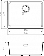 Мойка кухонная  Omoikiri Kata 54-U-BL черный (4993410)