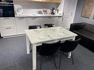 Обеденный стол Senira Кастусь 100-130x60 белый