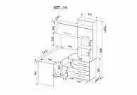 Стол компьютерный  Сокол КСТ-14 венге/беленый дуб правый