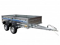 Прицеп Кремень стандарт плюс двухосный 3,0*1,56А см с бортом 50 с тентом 100 см