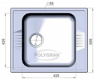 Кухонная мойка Polygran  F-20 (зеленый)