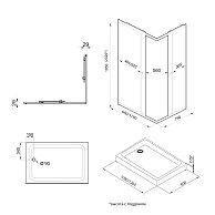 Душевой уголок Triton Вента Блэк А1 (прозрачные) 120х80 поддон 17см.  (прозрачные) 90х90 без поддона (Щ0000054464)