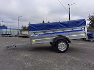 Прицеп Кремень стандарт плюс 2,5*1,56 с бортом 50 см с тентом 30 см