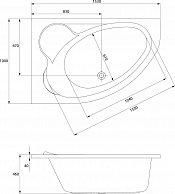 Ванна акриловая Cersanit Kaliope 153x100 R (с каркасом)