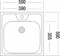 Мойка  Ukinox  STD500.500  -4C 0C  накладная