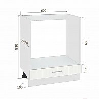 Шкаф под духовку  Кортекс-мебель Корнелия РЕТРО НШ60д Ясень белый