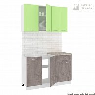 Готовая кухня Кортекс-мебель Корнелия ЛИРА-лайт 1,3 Зелёный / Оникс, Королевский опал
