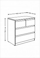 Комод Mio Tesoro Мальта 4 ящика 80x76 2.05.02.050.3 (дуб сонома)