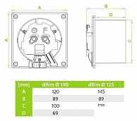 Вытяжной вентилятор AirRoxy Drim125DTS-C177 серебристый (матовый)