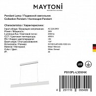 Светильник подвесной Maytoni P010PL-L30W4K