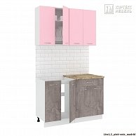 Готовая кухня Кортекс-мебель Корнелия ЛИРА-лайт 1,2 Розовый / Оникс, Мадрид
