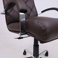 Кресло офисное AksHome Верона В натуральная кожа коричневый/хром