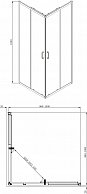 Душевой уголок Adema Glass Line Vierkant 90х90 (прозрачное стекло)