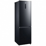 Холодильник с морозильником Korting KNFC 62029 GN черный