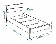 Односпальная кровать Евва Венеция ВН-900мп бодега белый/ясень орландо