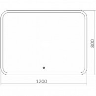 Зеркало Стив 1000х800 - 2 (сенсорный выключатель, двойной подогрев), (РФ) имп-р