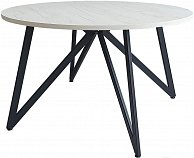 Обеденный стол Millwood Женева Л18 D90 дуб белый Craft/металл черный