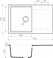 Кухонная мойка Omoikiri Daisen 78-LB PA белый 4992163356390