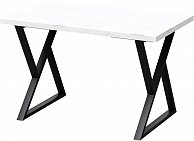 Обеденный стол Millwood Лофт Уэльс Л 160x80x75  дуб белый Craft/металл черный)