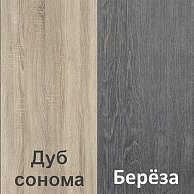 Комод Кортекс-мебель БАРИ 120 8ш Дуб сонома / Дуб сонома / Берёза
