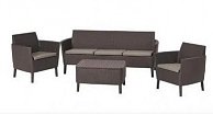 Набор уличной мебели (скамья трехместная, 2 кресла, стол) Keter SALEMO 3-SOFA SET коричневый (238591)