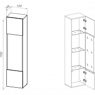Шкаф навесной НК Мебель Point тип-42 (белый/белый глянец) 71774455