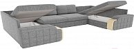 Диван Лига диванов Николь П-образный 105 рогожка, серый/бежевый (60365)