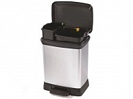 Корзина для мусора Curver DUO DECOBIN 10+18L RECT-BLK582-ECOM черный, серебристый