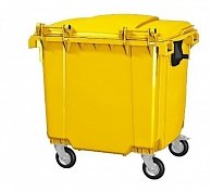 Мусорный контейнер Razak plast 1100 литров желтый желтый