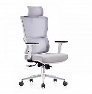 Кресло  Situp VICTORIA Chrome (сетка Light Gray/ткань Light Gray) механизм DMSL белый/серый