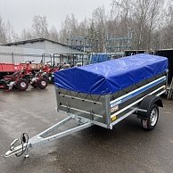 Прицеп Кремень стандарт плюс 2,5*1,3 с бортом 50 см с тентом 30 см