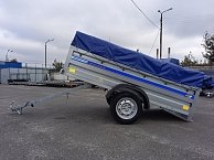Прицеп Кремень стандарт плюс 2,5*1,56 с бортом 50 см с тентом 30 см