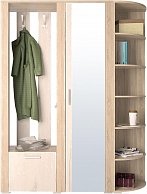 Набор мебели для жилой комнаты Интерлиния Коламбия-6 дуб белый/дуб сонома Шкаф для одежды КЛ-014 (правый) 1224430