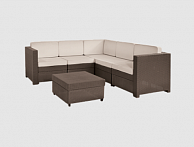 Набор уличной мебели (скамья угловая, столик) Keter PROVENCE SET+COFFEE TBL WIKBRW-STD коричневый (227777)