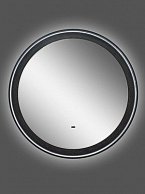 Зеркало Континент Planet LED D800 черный ореольная теплая подсветка и Б/К сенсор