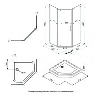Душевой уголок Triton Дека Хром А1 (прозрачные) 100х100 поддон 17 см 6мм (Щ0000056816)