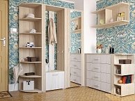 Набор мебели для жилой комнаты Интерлиния Коламбия-6 дуб белый/дуб сонома Шкаф для одежды КЛ-014 (правый) 1224430