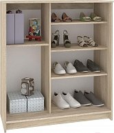 Шкаф для обуви  Кортекс-мебель СЕНАТОР ШК42 классика, ДСП+ДСП Берёза / Белый