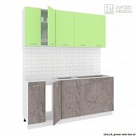 Готовая кухня Кортекс-мебель Корнелия ЛИРА 1,8 без столешницы Зелёный / Оникс