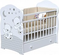 Детская кроватка VDK Funny Bears  маятник и ящик (белый)