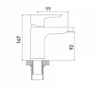 Смеситель для умывальника цельнолитой Gross Aqua Space (6515288C)