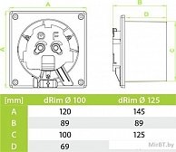 Вытяжной вентилятор AirRoxy Drim100S C160 (Белый глянцевый)
