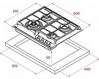 Поверхность газовая Teka GZC 64320 XBN LONDON BRICK