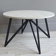 Обеденный стол Millwood Женева Л18 D90 дуб белый Craft/металл черный