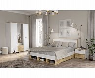 Набор мебели для жилой комнаты Интерлиния Scandi-2 (Спальня-2) белый платинум/дуб золотой